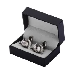 Vintage silver cufflinks - retro war helmetCufflinks