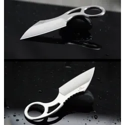 Tactical small knife - with ring - leather case - D2 steelKnives & Multitools