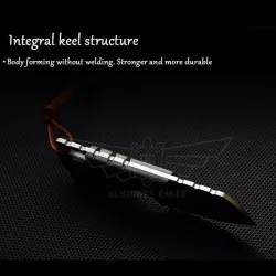 Mini foldable knife - stainless steel - wooden handle - with leather coverKnives & Multitools