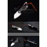 Mini foldable knife - stainless steel - wooden handle - with leather coverKnives & Multitools