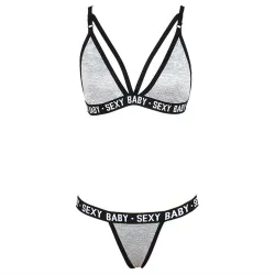 BH / Strings - sexy Dessous-Set - SEXY BABY-Buchstaben