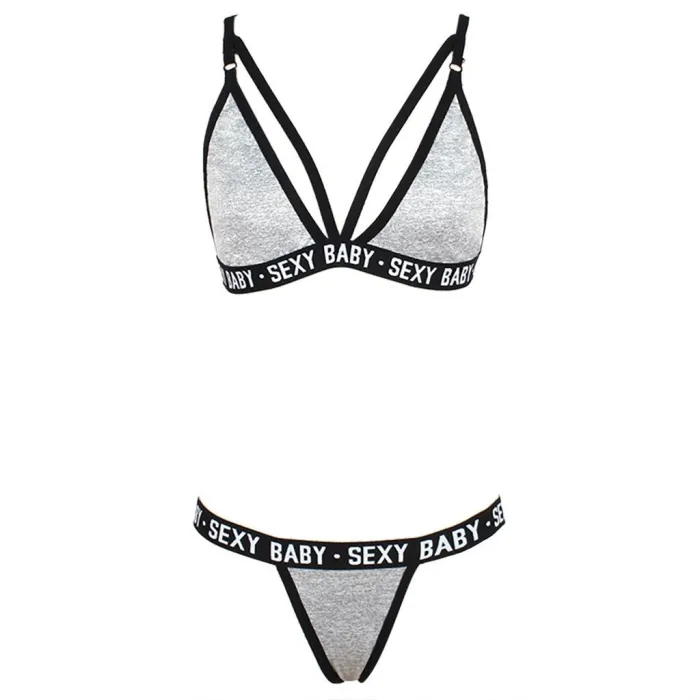 BH / Strings - sexy Dessous-Set - SEXY BABY-Buchstaben