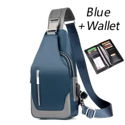 Multifunction backpack - shoulder / chest bag - USB charging port - earphones hole - waterproofBackpacks