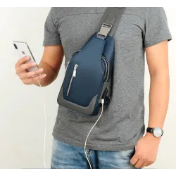 Multifunction backpack - shoulder / chest bag - USB charging port - earphones hole - waterproofBackpacks