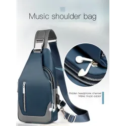 Multifunktions-Rucksack – Schulter-/Brusttasche – USB-Ladeanschluss – Ohrhörerloch – wasserdicht