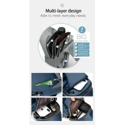 Multifunction backpack - shoulder / chest bag - USB charging port - earphones hole - waterproofBackpacks