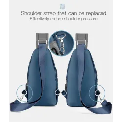 Multifunction backpack - shoulder / chest bag - USB charging port - earphones hole - waterproofBackpacks