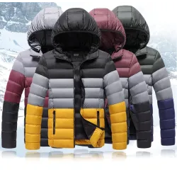 Daunenwarme Jacke - mit Kapuze - winddicht - schmaler Schnitt