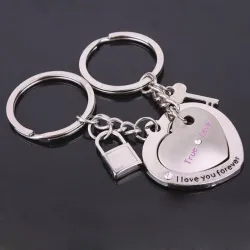 Schlüsselanhänger in Herzform - Love Heart - True Love - 2 Stück