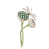 Lotus flower with crystal dragonfly - elegant broochBrooches