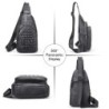 Stylish chest bag - leather backpack - crocodile skin patternBags