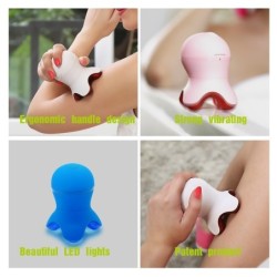 Professionelles Mini-Massagegerät - Entspannung - Schmerzlinderung - mit LED - Tintenfischform