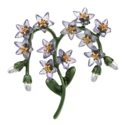 Modische Harzbrosche - grüne Blätter / Blumen / Perlen