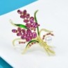 Luxurious brooch - pink crystal flowersBrooches