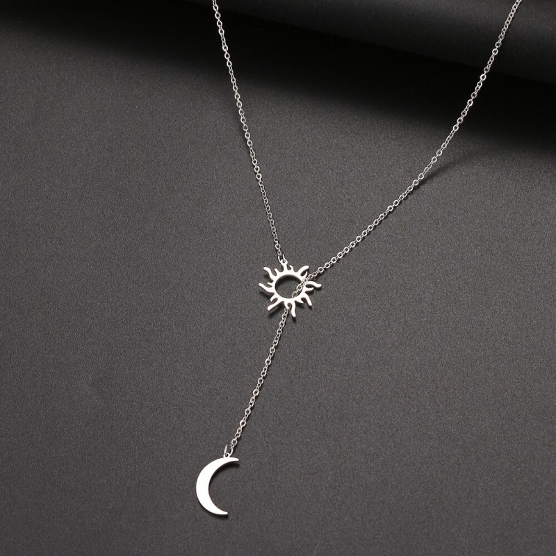 Trendy stainless steel necklace - moon & starNecklaces