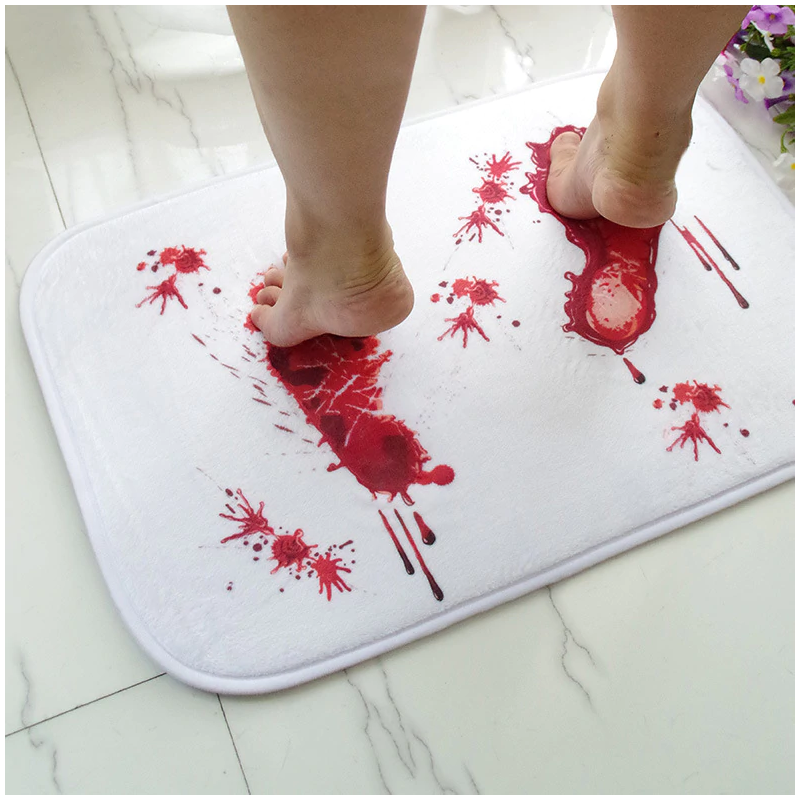 Soft bathroom mat - non-slip - bloody footprintBathroom & Toilet