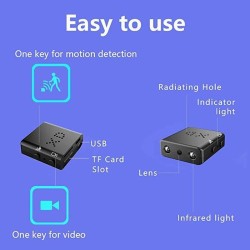 Mini-Überwachungskamera - Full HD - 1080P - Nachtsicht - Bewegungserkennung - Video- / Sprachrekorder