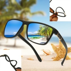 Klassische quadratische Sonnenbrille – polarisiert – flexibles Gummi – Unisex