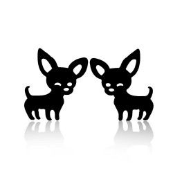 Small stud earrings - dogs shaped - stainless steel