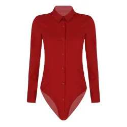 Elegante Bodys - Langarmbluse - mit Knöpfen