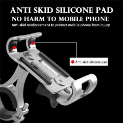 Universal phone holder - for bike / motorcycle handlebar - anti-slip - clip - rotatable - aluminum alloyHolders