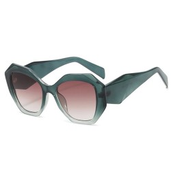 Modische übergroße Sonnenbrille - Katzenaugen - bunter Leopard - UV400