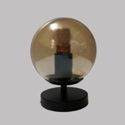 Retro-Wandleuchte - Eisenlampe mit Kugelglas - Einzel- / Doppelkopf - E27