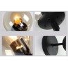 Retro wall light - iron lamp with a ball glass - single / double head - E27Wall lights