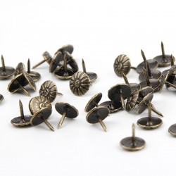 Antique brass - upholstery nails - decorative tack stud push pins - 100 piecesFurniture