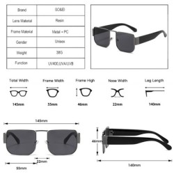 Quadratische Retro-Sonnenbrille – Metallrahmen – UV400