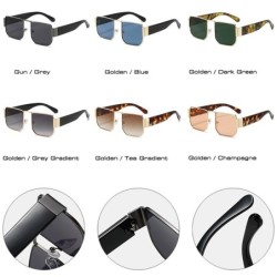 Quadratische Retro-Sonnenbrille – Metallrahmen – UV400