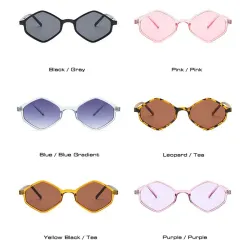 Modische quadratische Polygon-Sonnenbrille - UV400