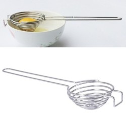 Egg white separator - spiral stainless steel spoon - long handle
