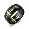 Moveable Egyptian cross - stainless steel ring