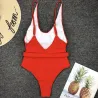 Sexy einteiliger gerippter Badeanzug - brasilianischer Monokini - mit Gürtel