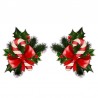 Weihnachtszuckerstange mit Mistel - Auto- und Wandvinylaufkleber - 13 * 7,2 cm