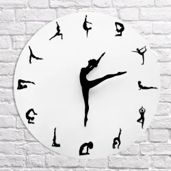Fashionable wall clock - dancing ballerina - ballet positionsClocks