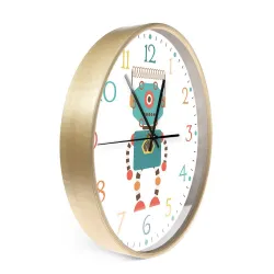 Stylische Kinder-Wanduhr - Quarz - Retro-Roboter-Design