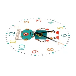 Stylische Kinder-Wanduhr - Quarz - Retro-Roboter-Design