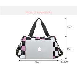 Stylish travel / gym bag - large capacity - waterproof - unisex - plaid printedBags