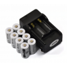 CR123A 16340 - 2200mAh 3.7V li-ion rechargeable battery 8 pieces / 16340 chargerBattery