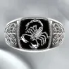 Vintage geprägter Ring - Siegelring - Skorpion-Design - 925 Sterling Silber