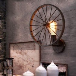 Retro Wandleuchte - Metalllampe - industrielles Raddesign