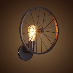 Retro Wandleuchte - Metalllampe - industrielles Raddesign