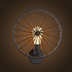 Retro Wandleuchte - Metalllampe - industrielles Raddesign