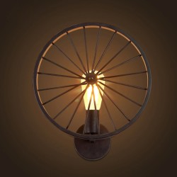 Retro Wandleuchte - Metalllampe - industrielles Raddesign