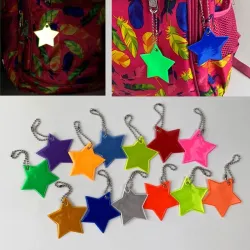 Reflektierender Schlüsselanhänger - Kindersicherheit - Sternform - 10 Stück