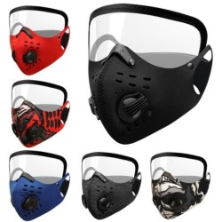 Protective face mask - anti bacterial - windproof - dustproof - with eye shield - air valves