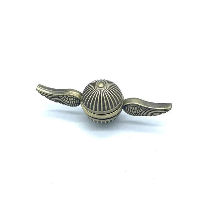 Hand Fidget Spinner - Anti-Stress-Spielzeug aus Metall - goldener Schnatz - Engelsflügel