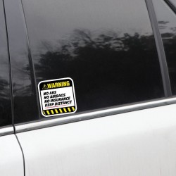 Warning! No ABS No airbags No Insurance - lustiger Autoaufkleber - 8,5 cm * 8,5 cm - 2 Stück